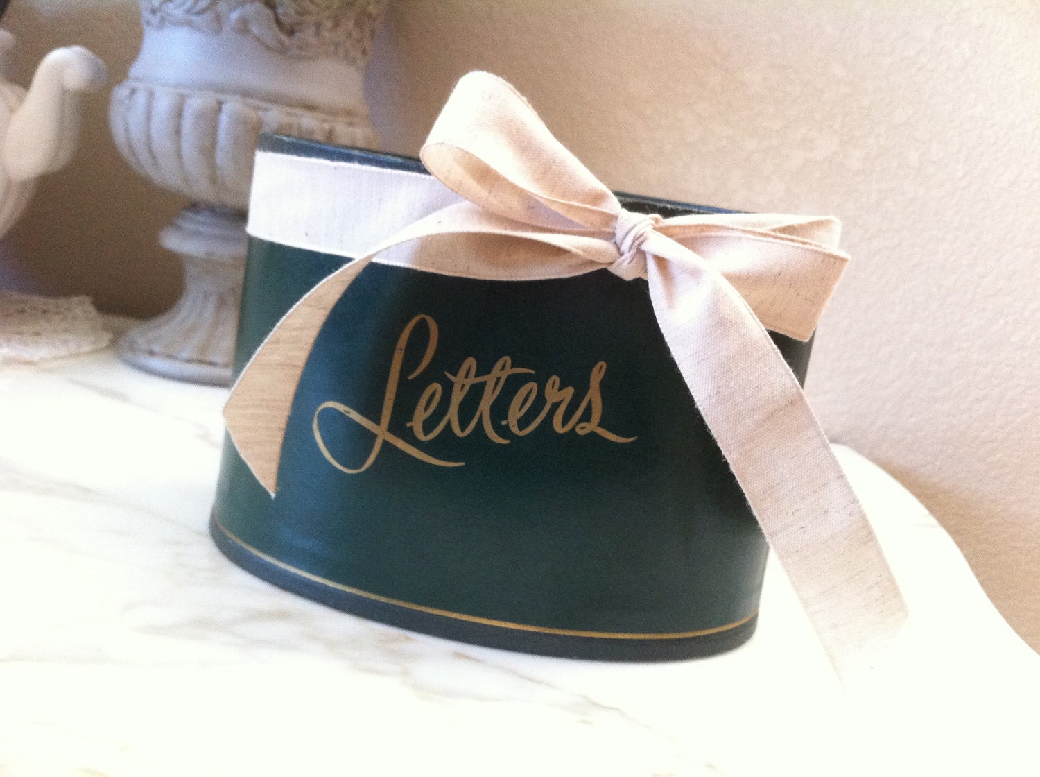 Vintage Shabby Cottage Chic Letter Holder - Home Decor - Mail Catcher