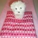 Pink Hearts Pooch Pad mattress for the dog house for American Girl doll pets