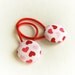 Ponytail Holders, Fabric Covered Buttons - Valentine's Day Accessory