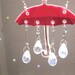 Rain Drops Women Jewelry Rain Showers Pink Umbrella Necklace with Crystal Raindrops