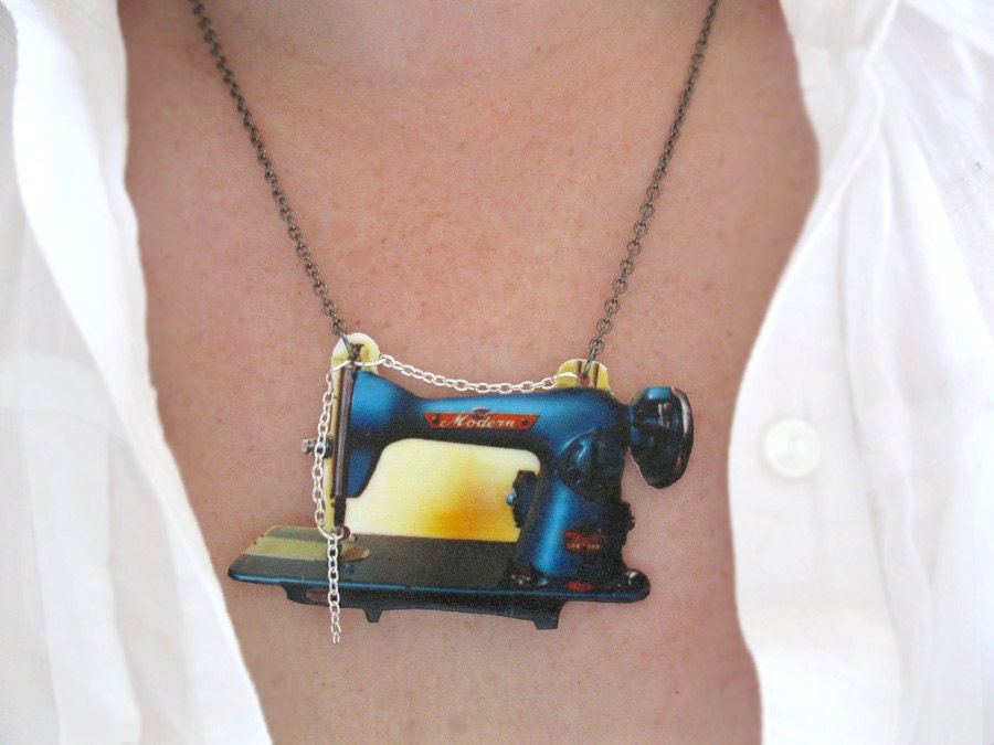 Sewing Machine Necklace Gift for The Crafty Seamstress Etsy Jewelry For Her