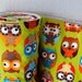 Owl Baby Blanket, Bright Owls in Lime by Alice Kennedy and White Bubble Dot Minky, LAST ONE