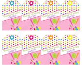 INSTANT DOWNLOAD diy Candy Shoppe Birthday Party  PRINTABLE  Hanging thank you Tags pink green blue yellow orange  candyland