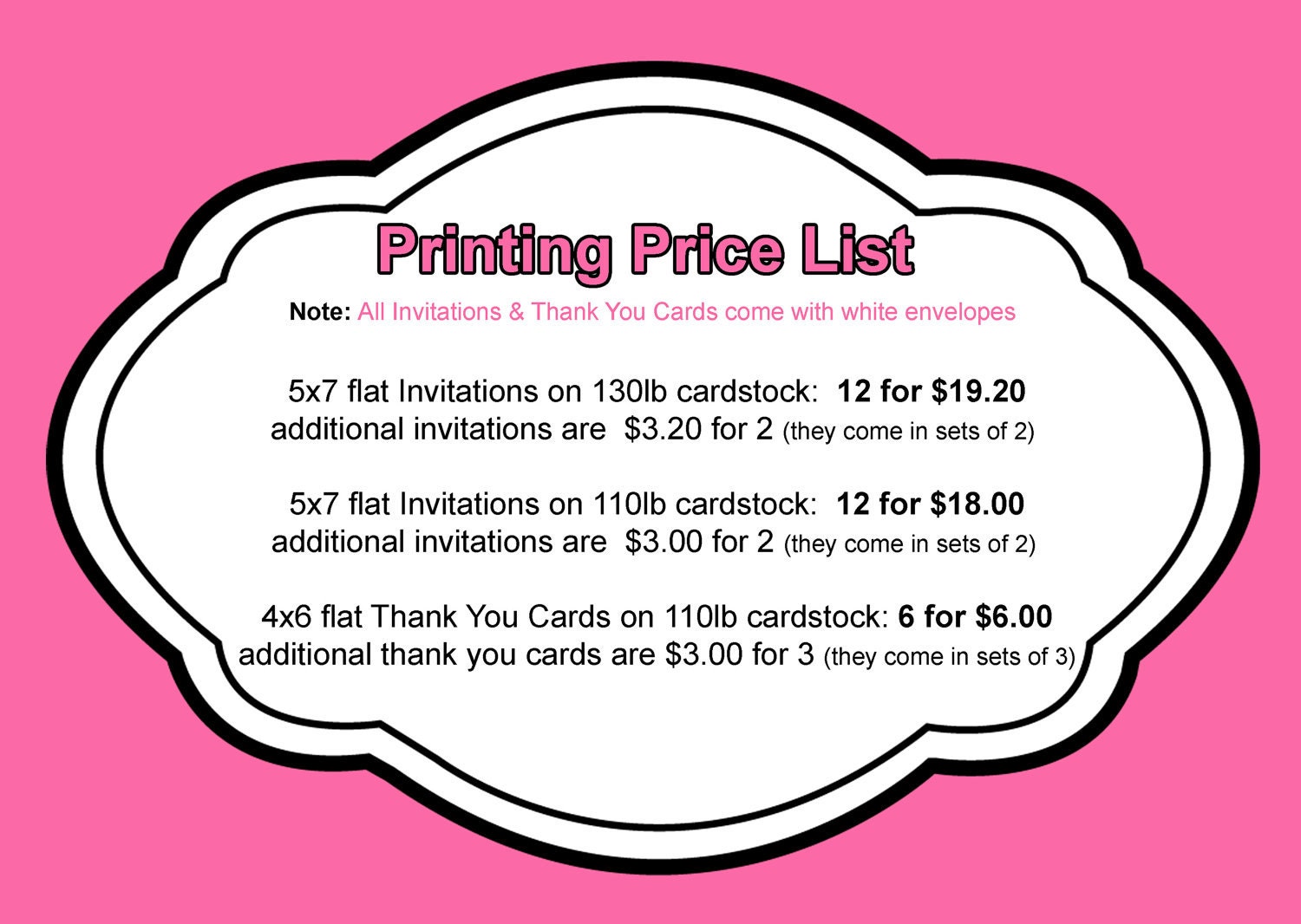 20 damask hot pink black white Bridal Shower 2 Invitation 5x7 Pink black 20 envelopes baby shower wedding