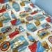 Nautical Bedspread Sailing Ships and Maps Twin Size in Red, White, Blue and Gold by Sears Boys Bedroom Decor