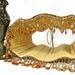 Table Lampshade Custom Handmade Design Pleated Burnt Orange with Beaded Fringe