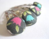 Snap Clips Hair Accessories -  Snap Hair Clips : Funky Hair Barrettes - Set of four  Pink and Aqua Tulips