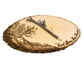 Owl Love Design: Wood slice rustic theme wedding guest books. Personalized
