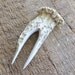 Antler Hair Fork Pick Comb Unusual Primitive Tribal Hair Accessory White Horn Size Small