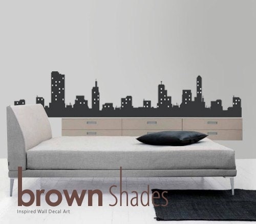NEW : Modern City View Wall Vinyl Decal - Removable Vinyl Decal