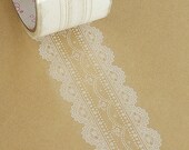 Transparent Wide Lace Deco Tape Pattern No. 9 - 4.8cm x 15m (49 ft)