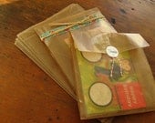 Eco Friendly Food Safe Waxed Kraft Paper Bags, Gift Bags, Favor Bags - 7.8 x 6 x 2.75 Set of 20
