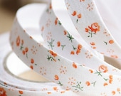 Little Orange Flowers Fabric Tape (1.5cm x 5m)