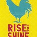 CLEARANCE - 8x10 Rise and Shine Aqua & Red Rooster Retro Style Print