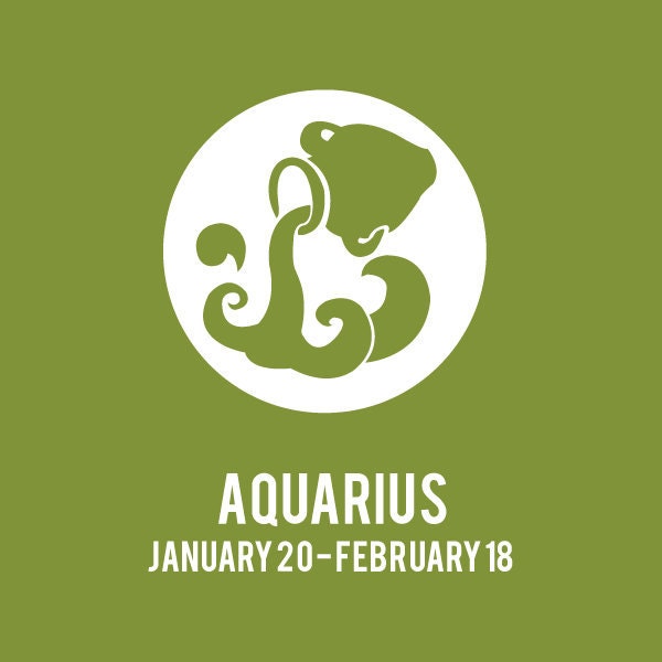 8x10 Aquarius ZODIAC Print (Custom Color)