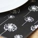 Placemats - White Dandelions on Black - Set of 2