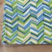 FREE US SHIPPING Pet Food Mat - Blue, Green and Yellow Chevron in Small Size
