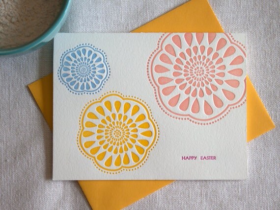 50% OFF SALE - Letterpress Easter Card - Set of 6