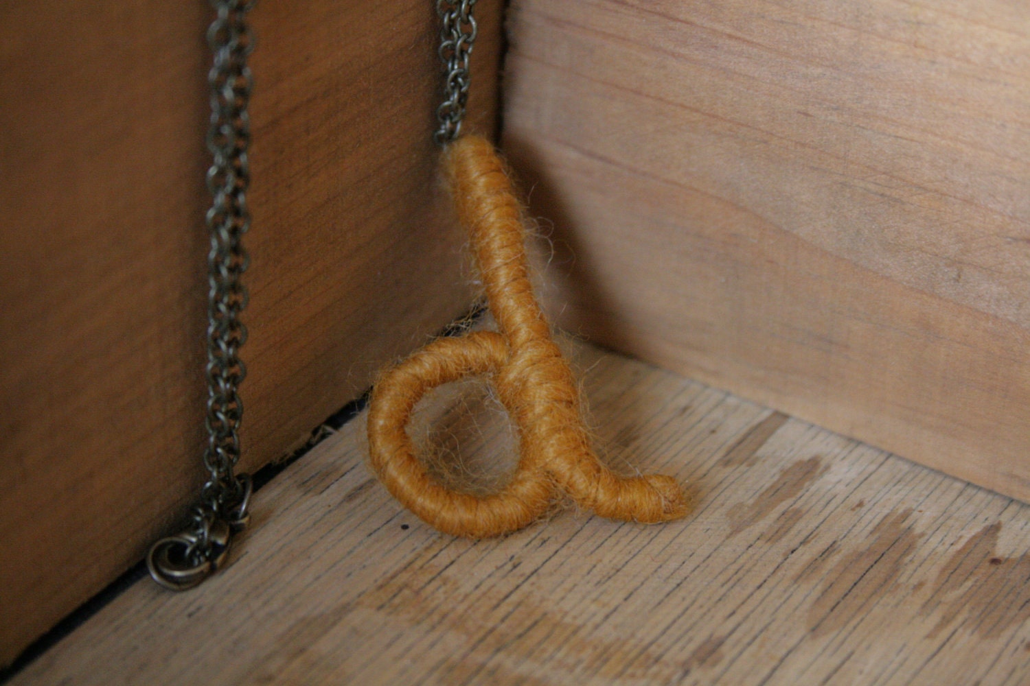 Butterscotch "d" Initial Necklace by AFineTangle