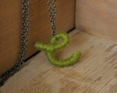 Avocado "e" Initial Necklace by AFineTangle