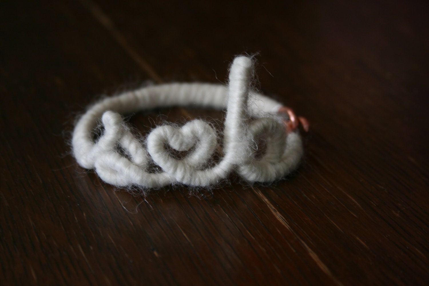 Custom Yarn Wrapped Initial Bracelet by AFineTangle