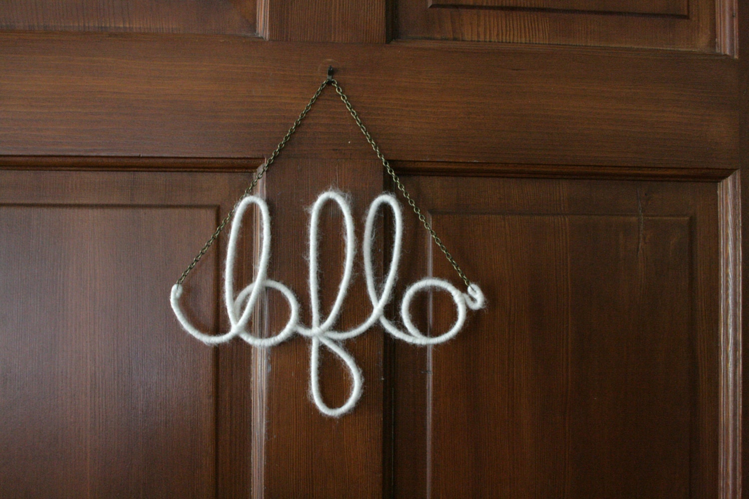 Cream Bflo Wall Hanging by AFineTangle