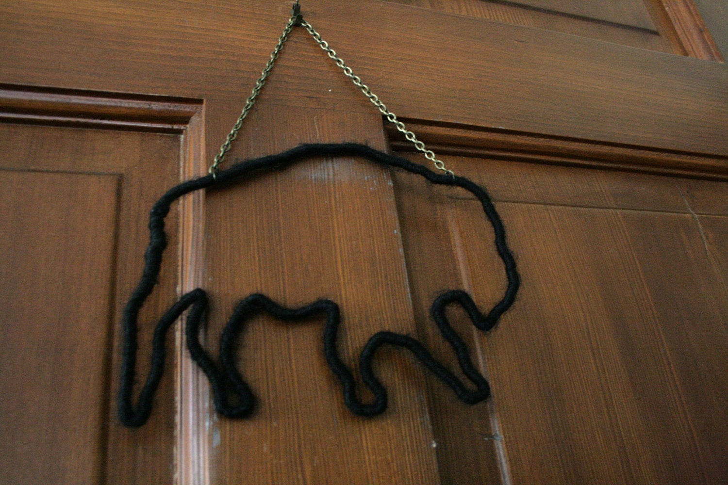 Black Buffalo Outline Wall Hanging by AFineTangle