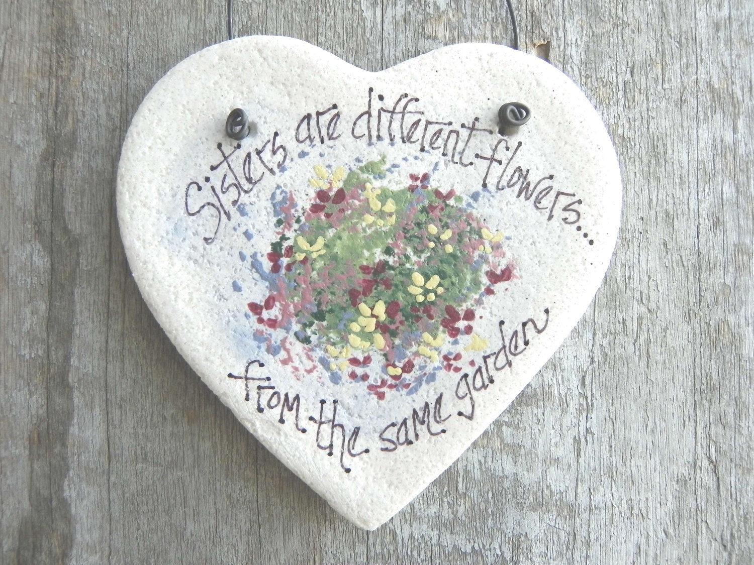 Sister Gift Salt Dough Heart Ornament