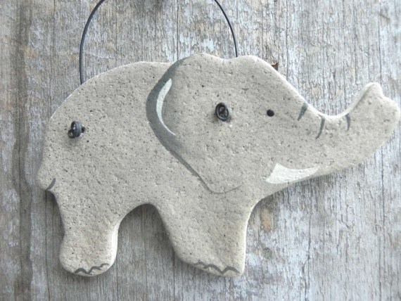 Items similar to Elephant Salt Dough Ornament / Kitchen Decor on Etsy