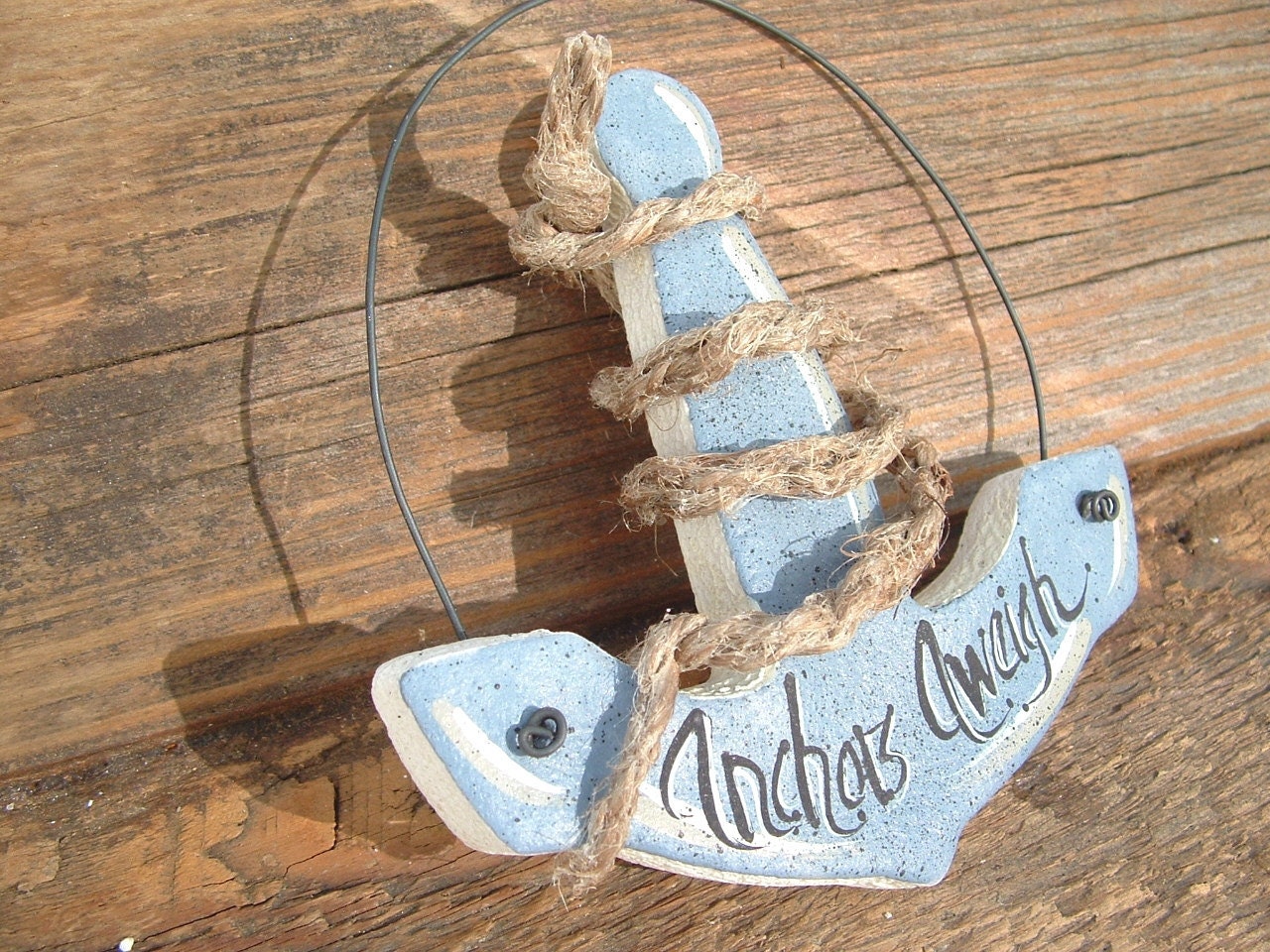 Salt Dough Anchor Ornament / Nautical Beach Decor