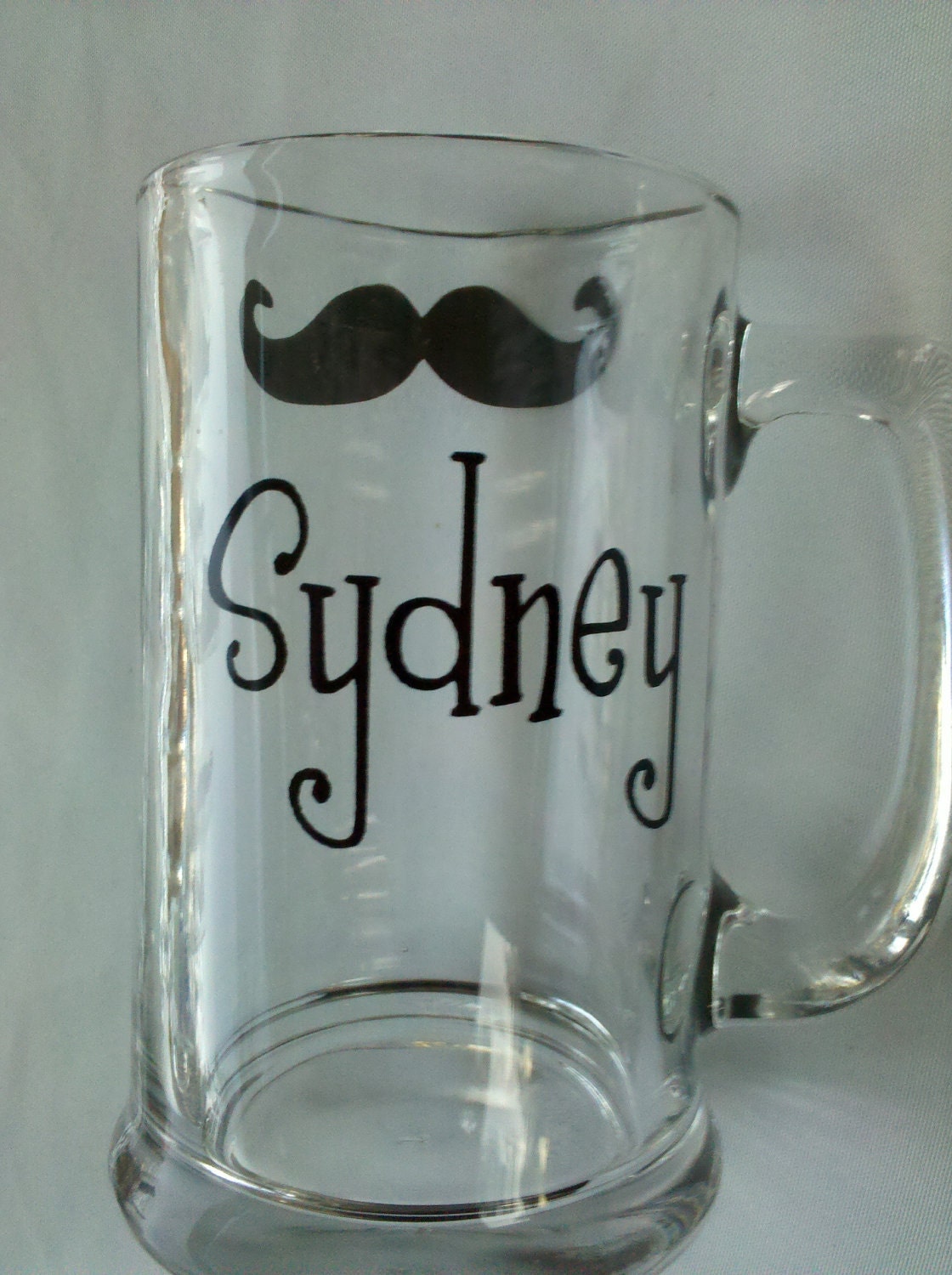 Personalized mustache mugs, 1 Chalkboard Mustache beer mug for holiday gift personalized with name