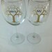 Mr. and Mrs. wedding wine glasses, Fall wedding, heart tree toasting glasses
