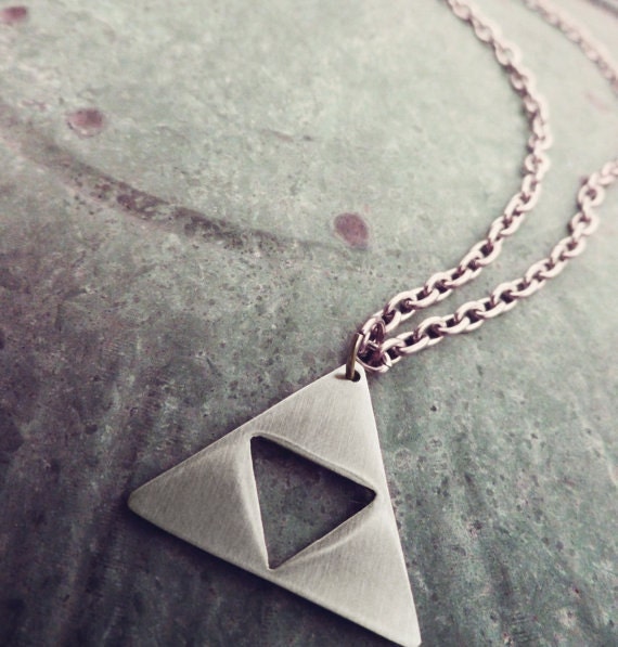 Triforce Legend of Zelda Pendant Necklace, Golden Triangle, Triforce Power of the Gods Triforce