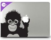 BUY any 2 decals and get 1 FREE- Apple Monkey- Apple Laptop computer Geekery Decal 57