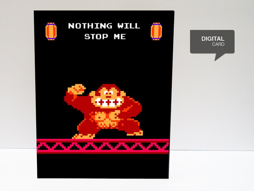 Donkey Kong Valentine's Day Love Printable Card