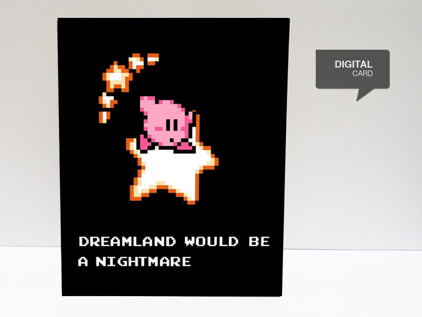 kirby's adeventure  Valentine's Day Love Printable Card