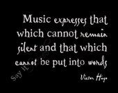 Music Expresses That Which Cannot Remain Silent, Hugo 8x10 poster (Eiffel Tower Black) BUY 3 GET 1 FREE