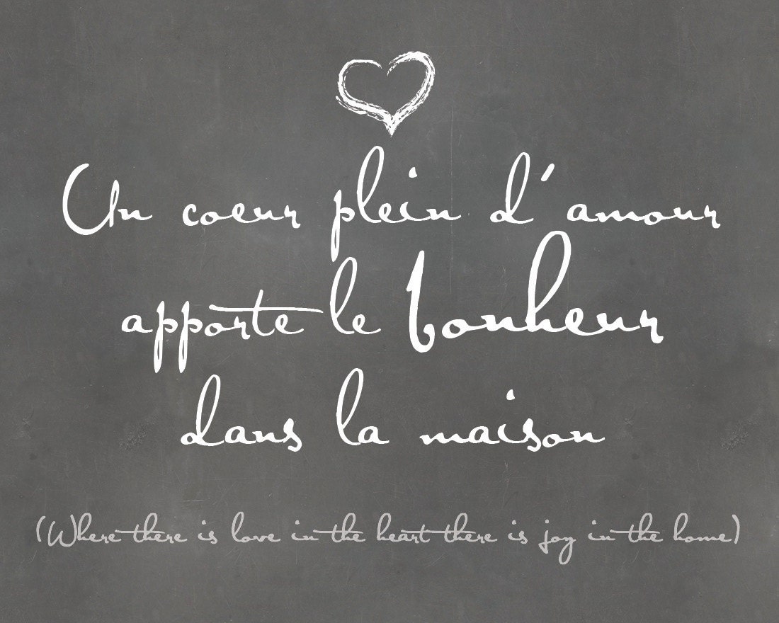 Where there is love in the heart there is joy in the home. 8x10 print (chalkboard shown)