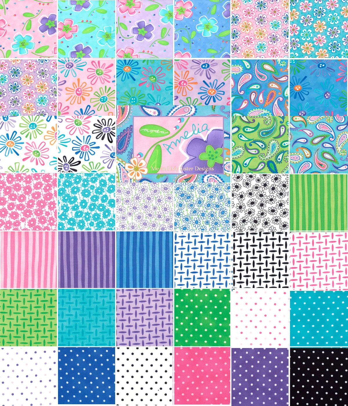 Amelia- Fat Quarter Bundle (40) - by Me & My Sister for Moda - Complete Collection