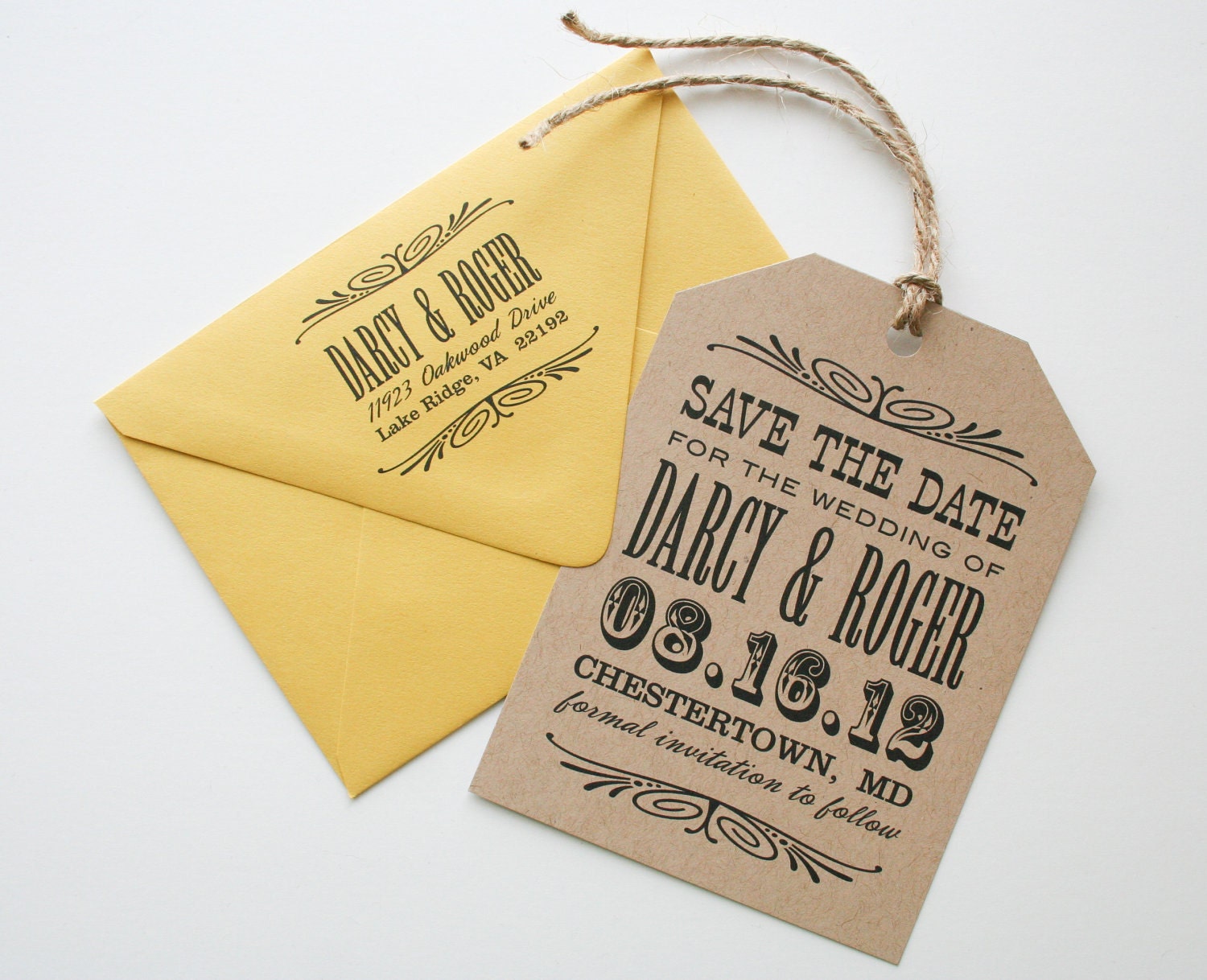 Set of 100 Wedding Save The Date Tags