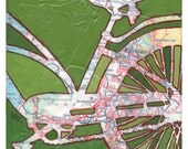 Bike Portland Archival Print of bicycle map painting