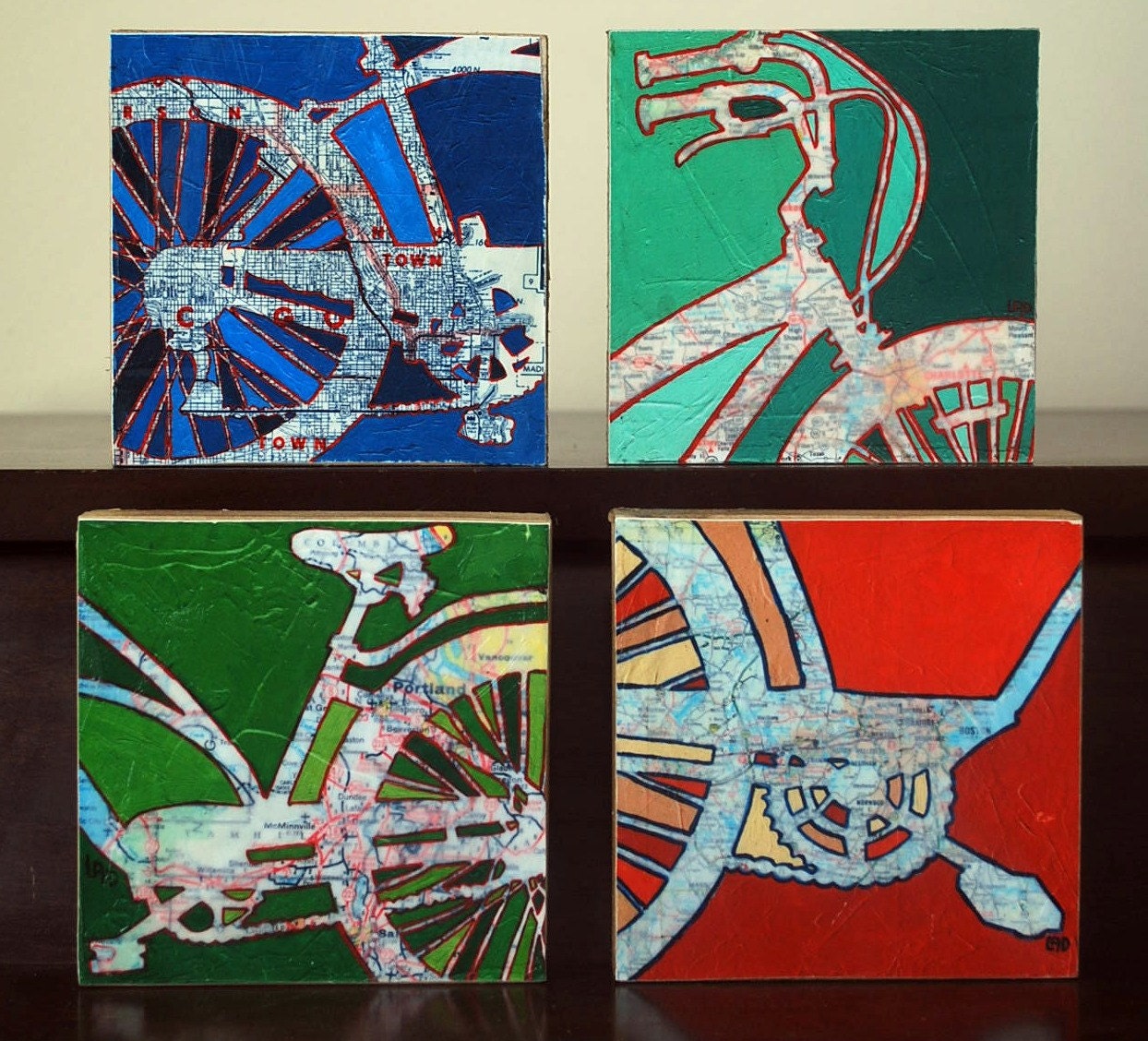 Bicycle Collection-Four Petite Mounted Bike prints-cycle, bike, bicycle