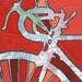 Bike Houston --Archival Print of bicycle map painting with map of Houston Texas