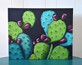 Prickly Pear Cactus original oil by Carin Vaughn 16"x20"