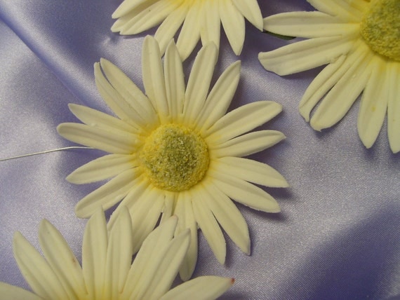 Sugar Gumpaste Edible Large Daisies Set of 6 by SandysCakeBling