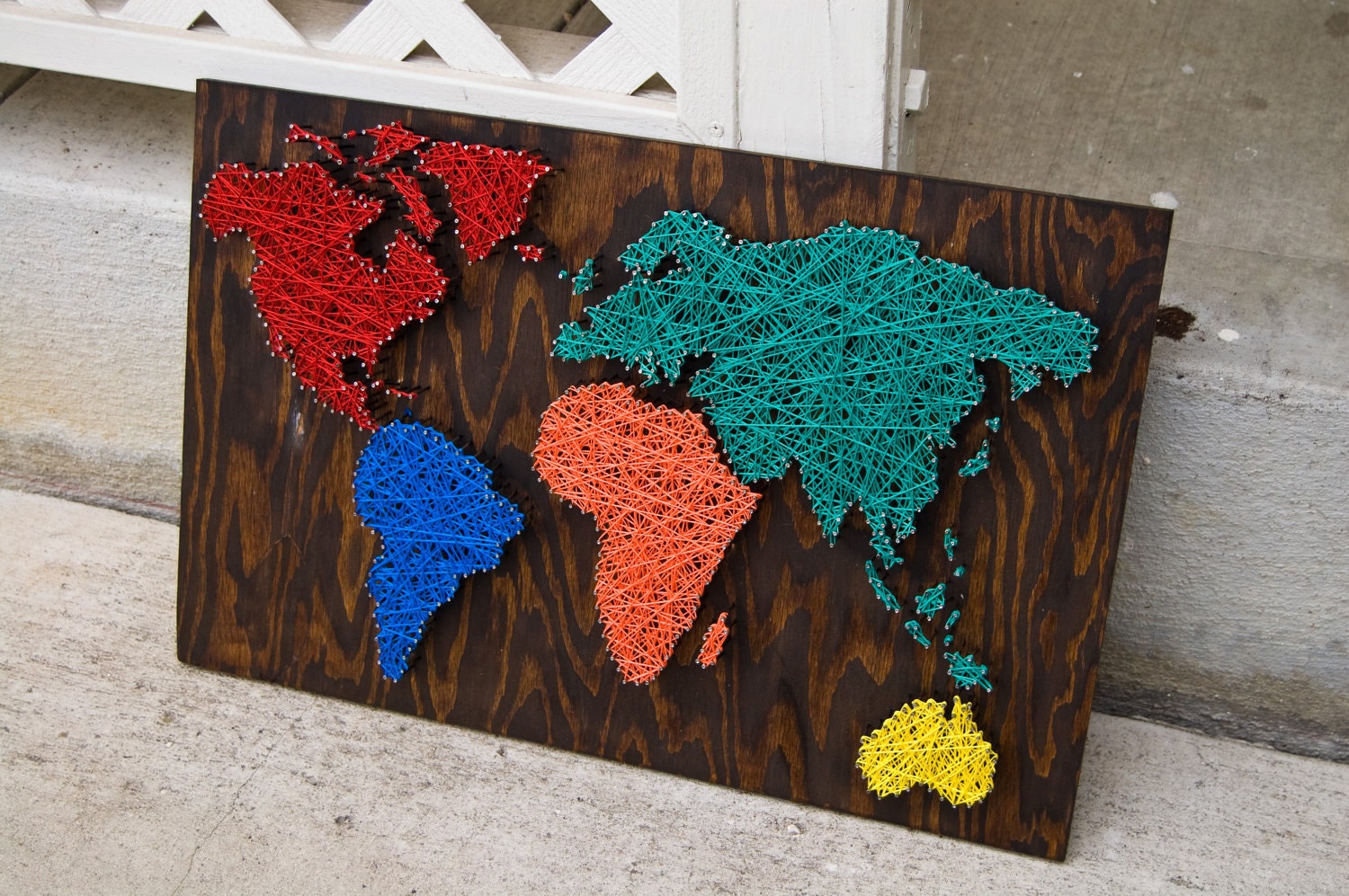 Nail Wall Art World Map, Primary Pleasures Palette