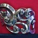 SALE Antique Villisana Mexican Sterling Silver Hinged Clamper Bypass Flower Scroll Filigree Bracelet
