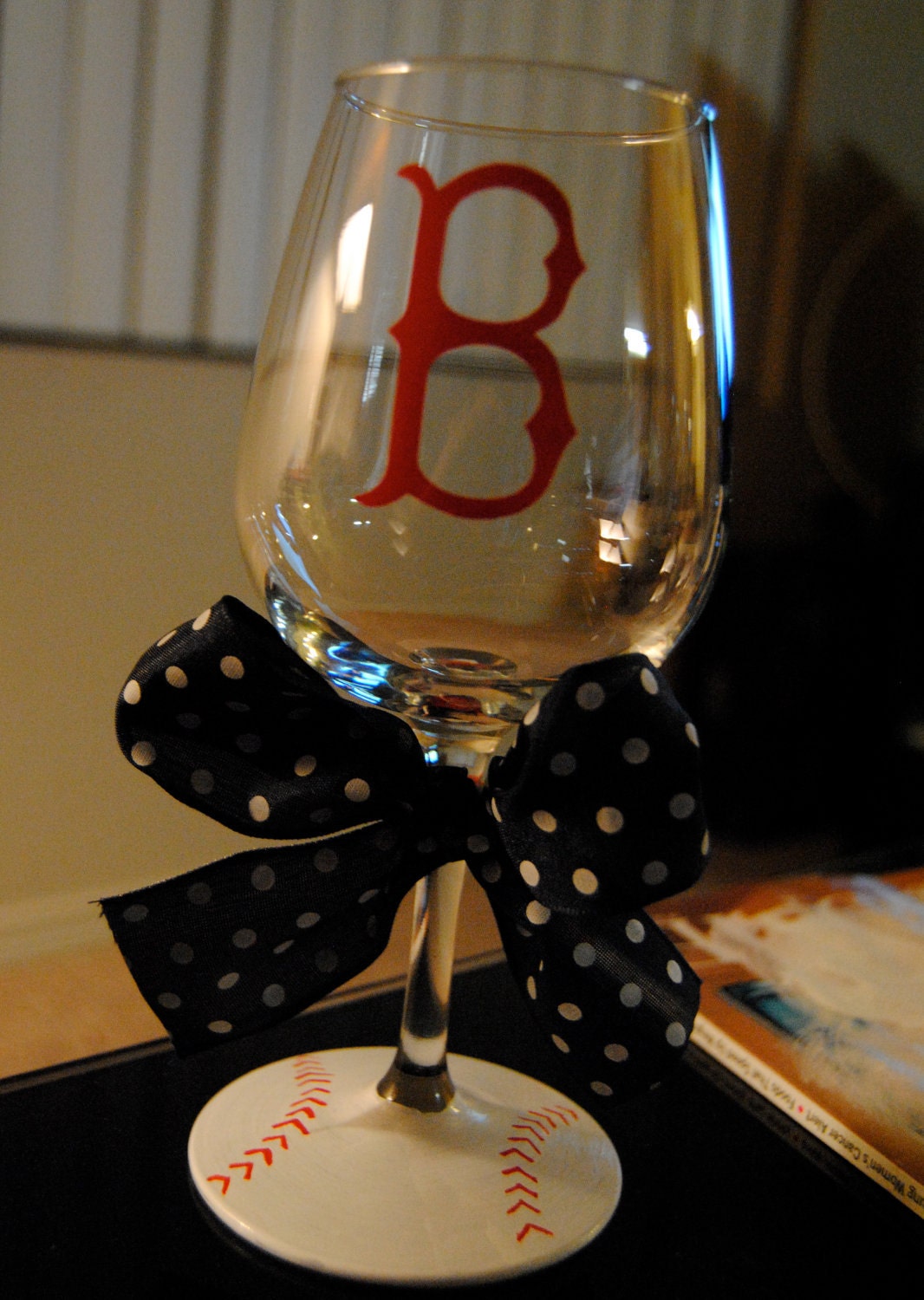 Boston Red Sox wine glass