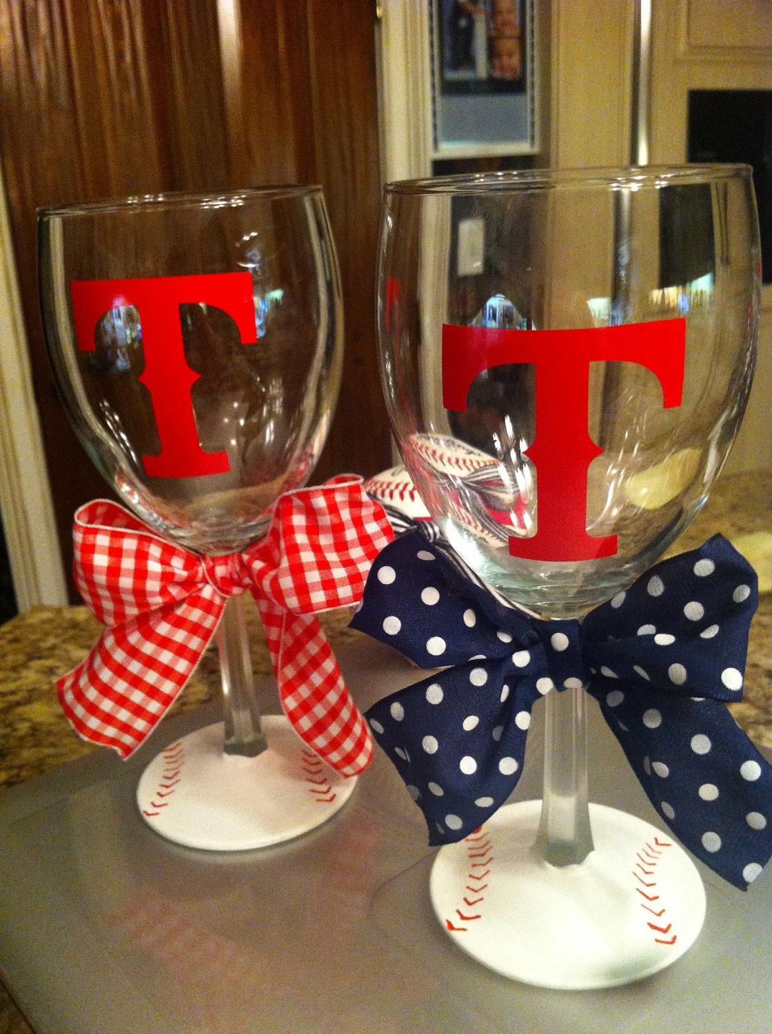 Texas Rangers Wine Glass