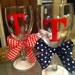 Texas Rangers wine glass